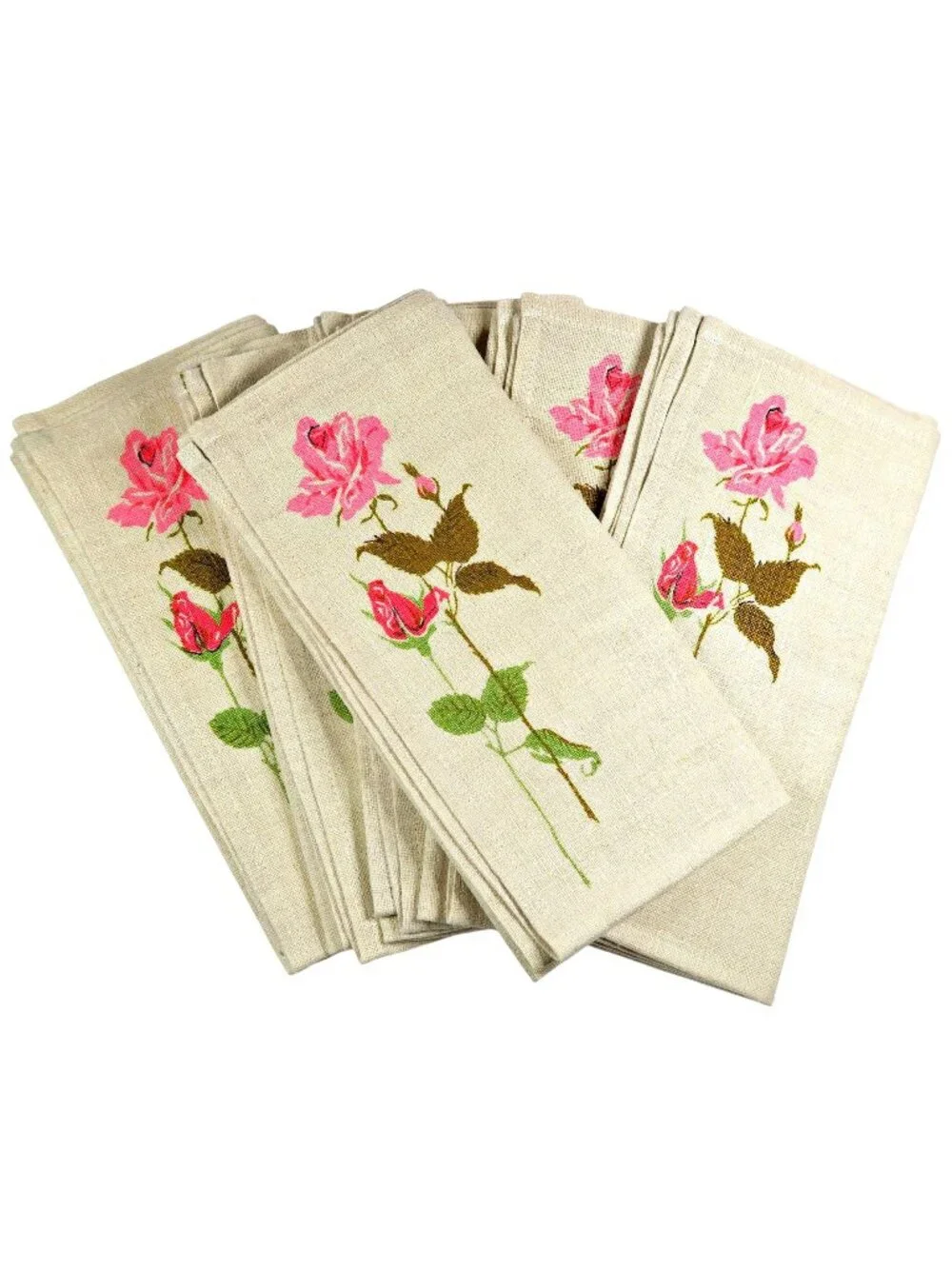 Peerless Prints Americana Rose Napkins, Set of 6, Mid-Century Table Linens